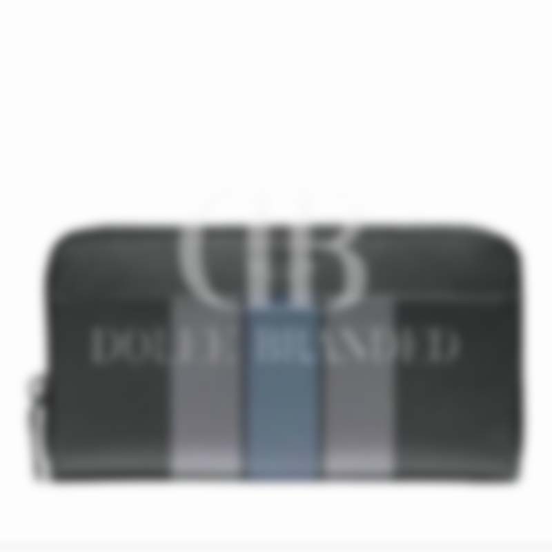 Long Accordion Wallet Men's Wallet Blue Stripe (F58109)