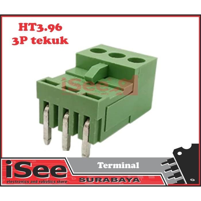 HT3.96 green HT3.96mm 3p Tekuk L terminal block connector HT396 pair