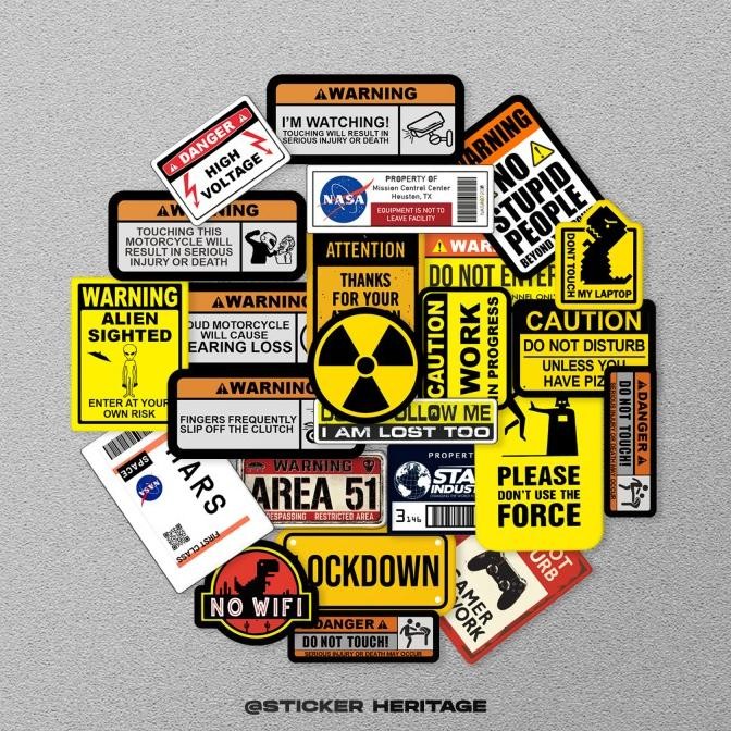 

Stiker Sticker WARNINGPACK untuk laptop case tumbler stiker laptop Sti Book Paper Stationery