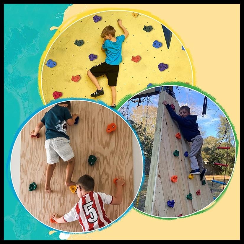 ISI10/SET PANJAT TEBING ANAK POIN PANJAT TEBING CLIMBING HOLDS ANAK ANEKA WARNA WALL CLIMBING UNTUK 