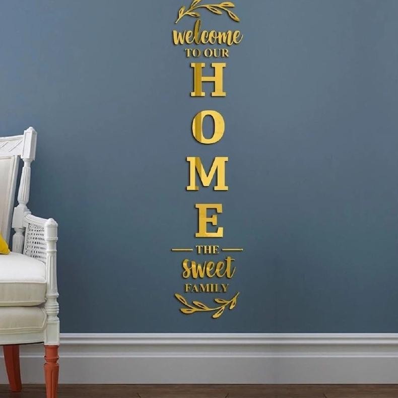 Hiasan Dinding 3D Dekorasi Rumah Dekorasi Tempel Timbul Welcome To Our Home The Sweet Family