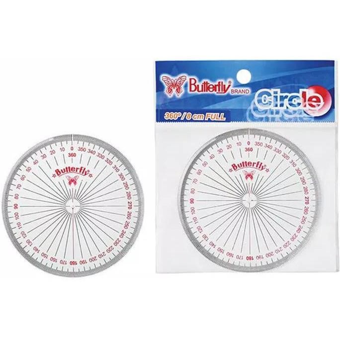 

Penggaris Butterfly Busur Derajat 180/8 180/12 180/15 360/12 360/8 CM
