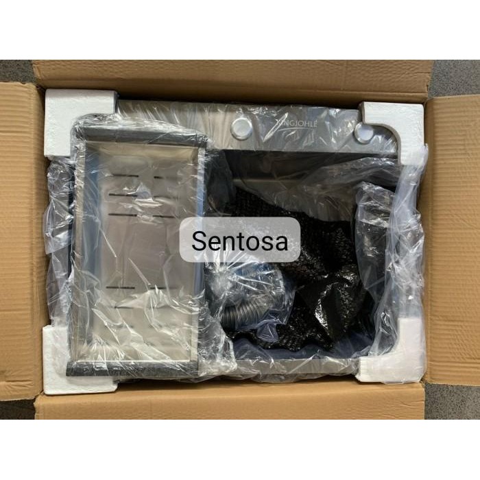 Bak Cuci Piring 1 Lubang 60Cm X 45Cm Hitam Stainless / Bcp 1 Lubang Original Dan Terpercaya