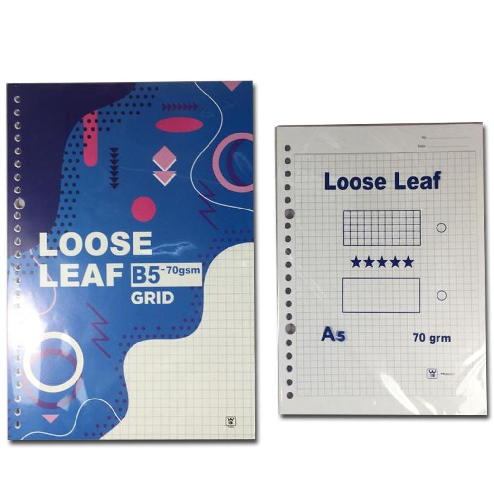

Loose Leaf Lucu Bookpaper A5 B5 Dan A5 Kotak-Kotak Kecil Isi Ulang Binder Grid & Dotted Ina Creative