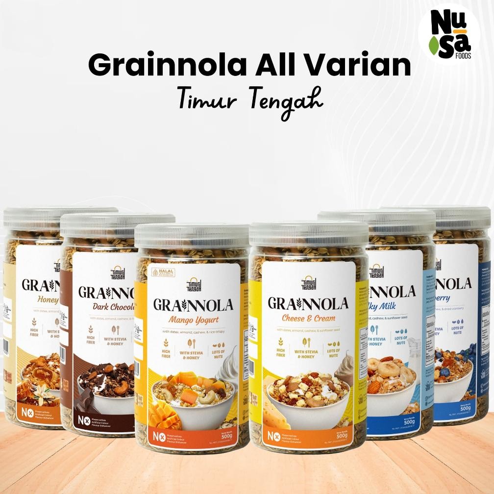 

TERMURAH Grainnola 500 gram Granola Timur Tengah All Varian Cemilan Sehat Rendah Kalori Siap kirim