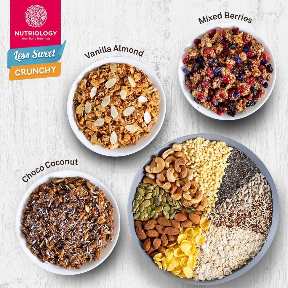 

READY STOK Granola 400 Gr Less Sweet Nutriology Sereal Sehat Makanan Diet Crunchy Lengkap Murah Bergizi Alami Natural High Quality Siap kirim