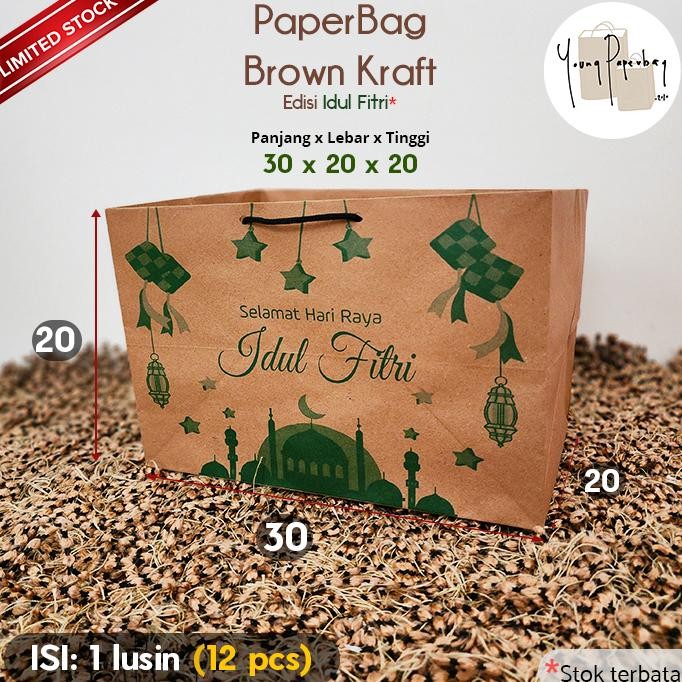 

Cod Paper Bag / Tas Kertas Idul Fitri Hampers Lebaran Uk. 30X20X20 Model Landscape (1 Lsn)