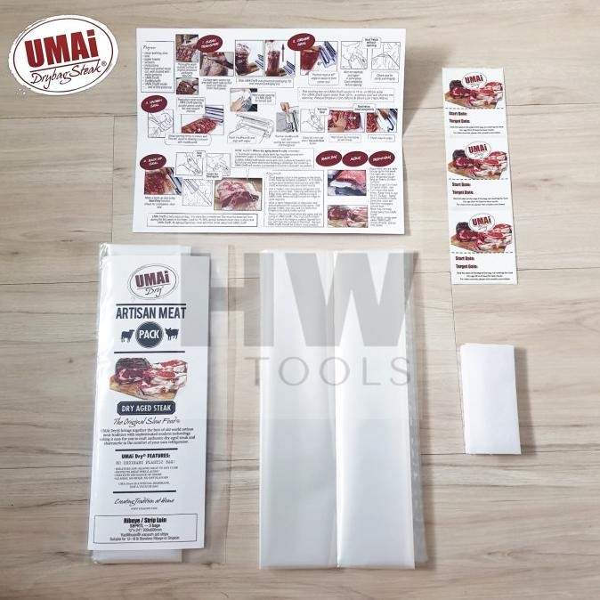 

NEW UMAi DRY AGING BAGS DRY AGED RIBEYE STRIPLOIN STEAK WAGYU BEEF 3 PCS