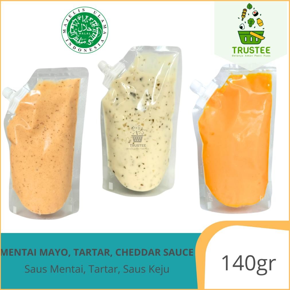 

At43 TW39 Saus Mentai Tobiko Mayo Keju Cheddar Cheese Sauce Mentaiko Truffle Mayonaise Halal Berkualitas Berkualitas