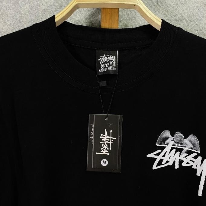 new !!! T-shirt Tee Baju Kaos STUSSY Premium Authentic Full Tag & Label Hitam murah
