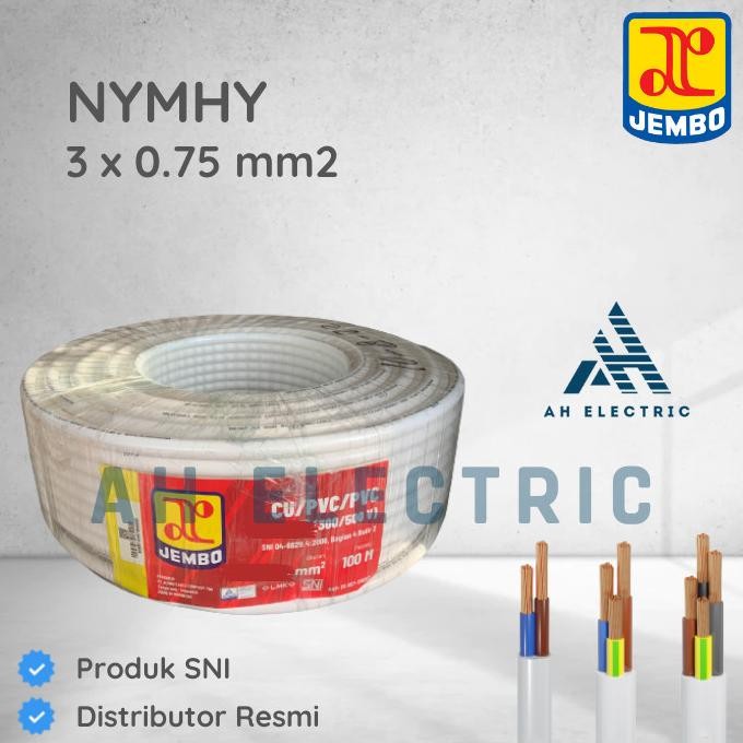Kabel Serabut NYMHY 3x0.75 mm JEMBO 50M 3x0.75mm 3x0,75mm 3x0,75 mm