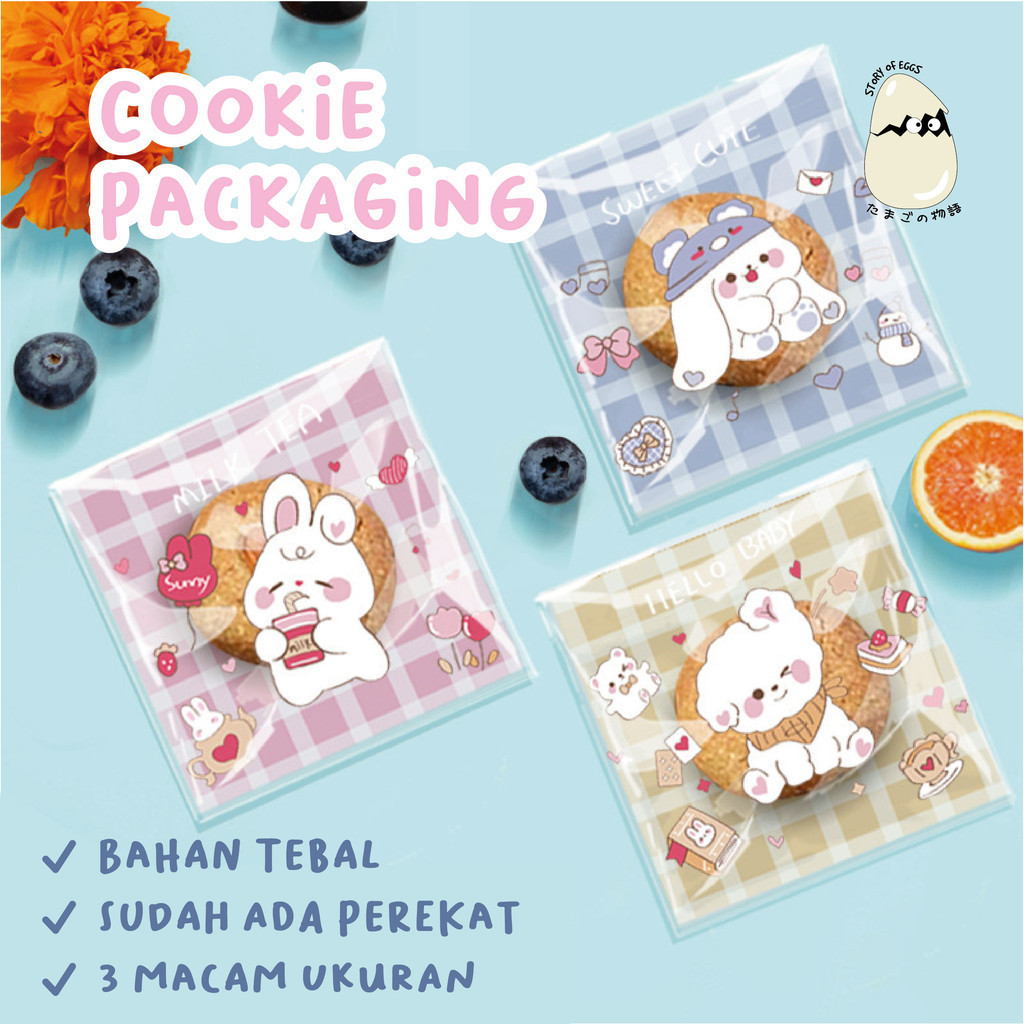 Cookie packaging Harga 1 Pcs Opp Plastik Kue Pembungkus Roti Souvenir Perekat UK.7X7, 10X10, 14X14