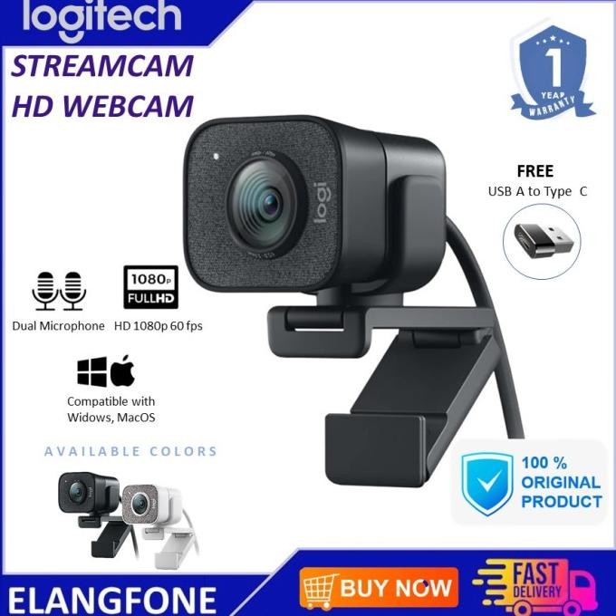 Logitech Streamcam Stream Cam Full Hd Usb-C Webcam Logitech Original New Stok