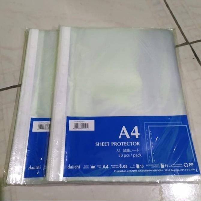 

new !!! PP Pocket / Sheet Protector Daiichi Uk. A4 per set isi 20 / 50 lbr murah