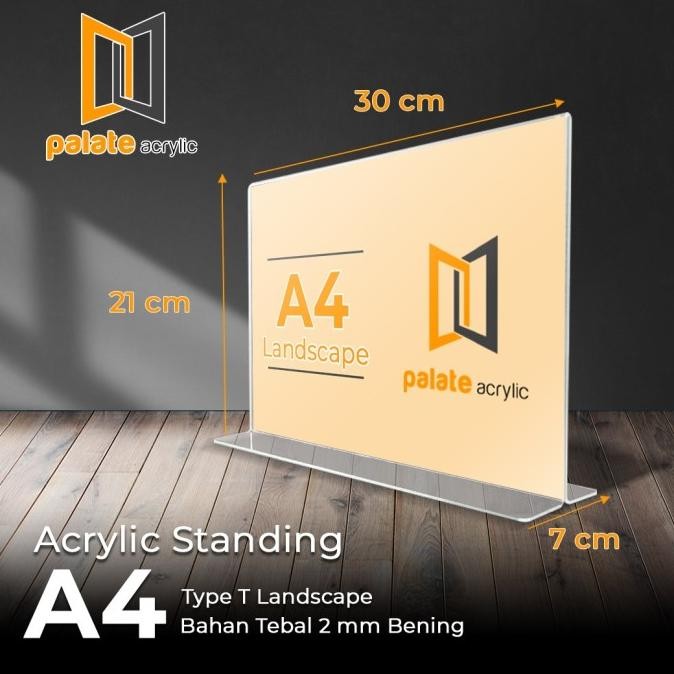 

new !!! ACRYLIC TENT HOLDER A4 / AKRILIK A4 BENTUK LANDSCAPE / A4 T / ACRILIC murah
