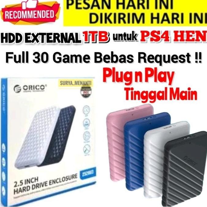 HDD PS4 EXTERNAL KHUSUS PS4 JAILBREAK | HARDISK EKSTERNAL PS4 HEN PLUG&PLAY (BISA REQUEST) | HDD PS4