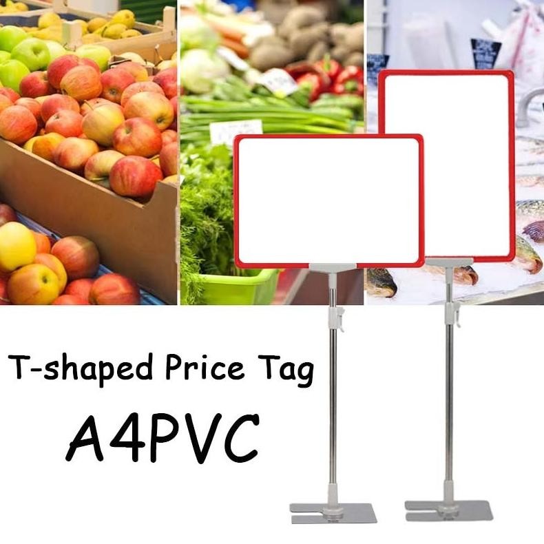 

Premium 1 Set Pop Up Frame Promo A4 Stand Promosi Toko Telescopic Papan Promo Adjustable Promo Price Tag Frame High Quality