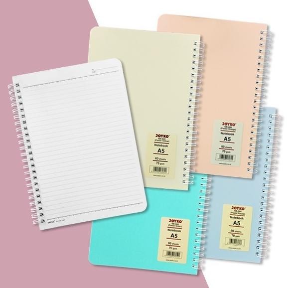 

vf-52 dh-68 Notebook A5 Spiral Buku Catatan NB680 Pastel Color / Diary Agenda Bergaris JOYKO NB-680 60 Sheets Premium Premium