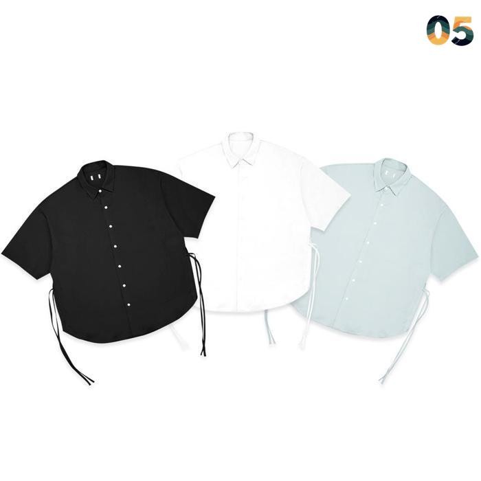 original junred slit cord short sleeve shirt