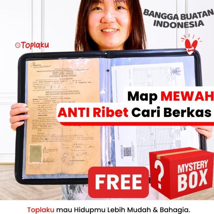 

new !!! Topla Map Ijazah Dokumen Keeper 20 Files Resleting Anti Air Kulit murah