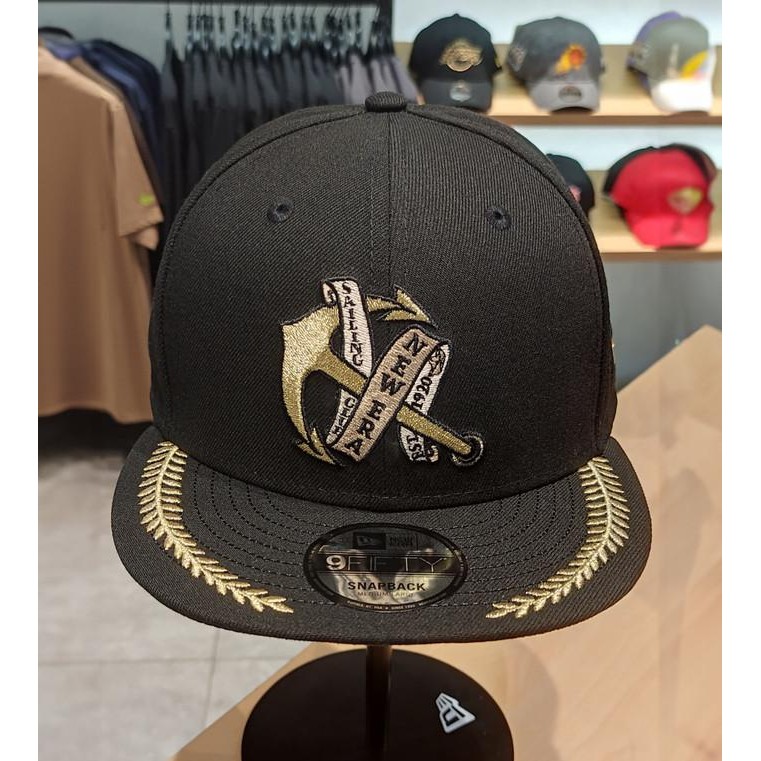 Topi New Era 9Fifty Sailor Club Gold Logo Black Snapback Cap 100% Original Resmi