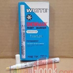 

TERLARIS - Paint Marker Permanent Fine Tip Snowman Putih FWP-12 12Pcs