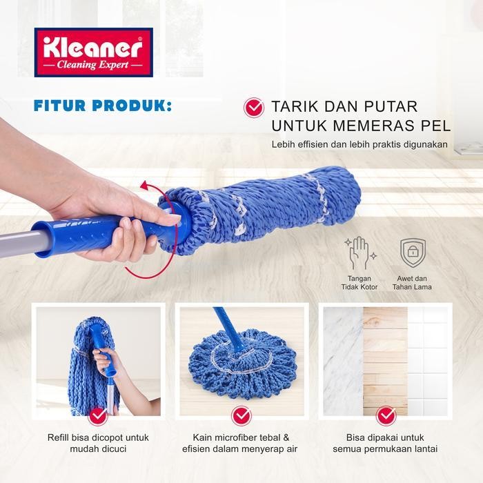 [Cod] Kleaner Pel Sumbu Bulat Refill / Kain Pel Sumbu Bulat Refill Microfiber Mop