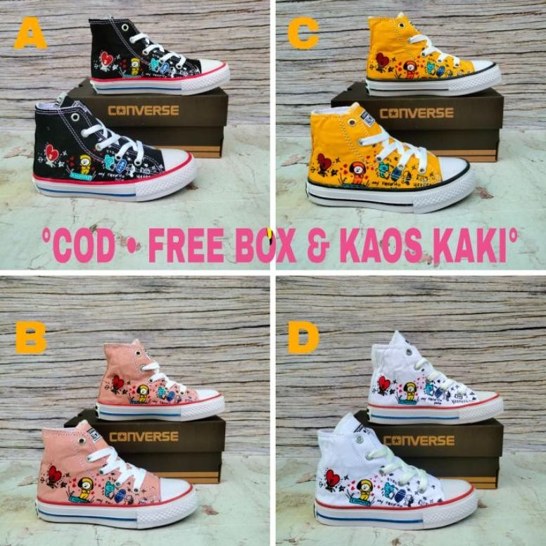 ''Terlaris" Sepatu Anak Korea Converse Bt21 Premium High Quality Converse Bts Anak Murah
