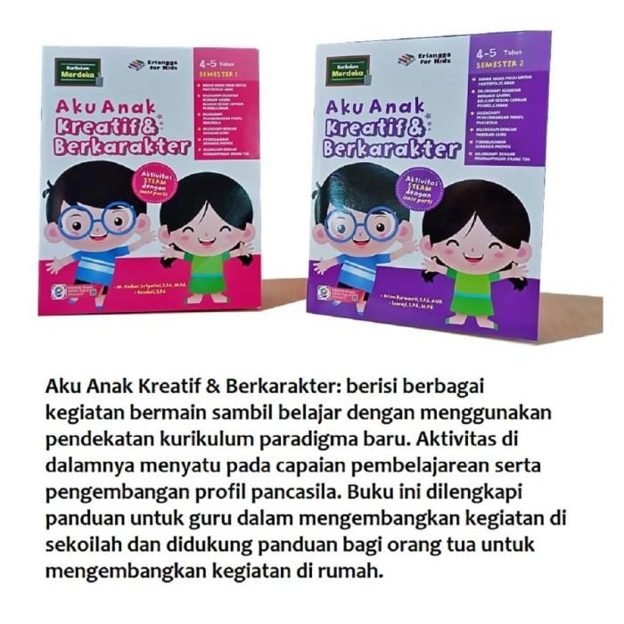 Buku Erlangga Aku Anak Kreatif Berkarakter Paud Tk 4 5 6 Kurikulum Merdeka