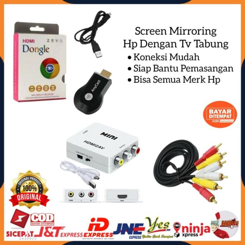 WAGI [COD] PAKET LENGKAP ANYCAST DONGLE DARI HP KE TV TABUNG / WIRELESS ANYCASH DONGEL MIRACAST / KA