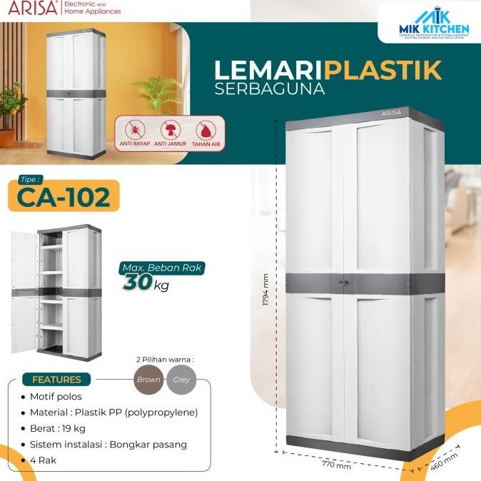 ARISA Lemari Pakaian Lipat Plastik Dua Pintu CA102 / CA 102