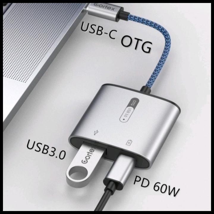 Cortex Mh366 Itg Usb C Tipe -C To Usb 3.0+Charging 2In1 Adaptor Terlaris