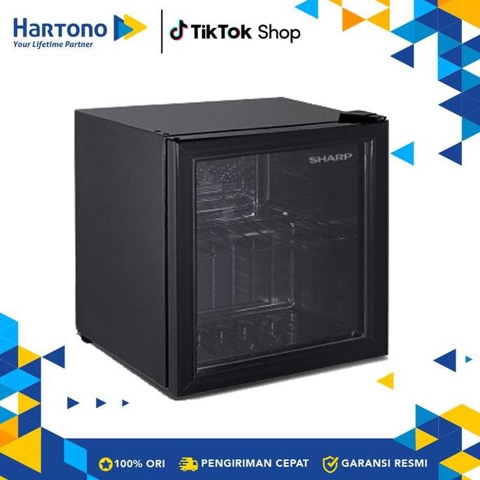 sharp mini showcase display cooler sch50xfs