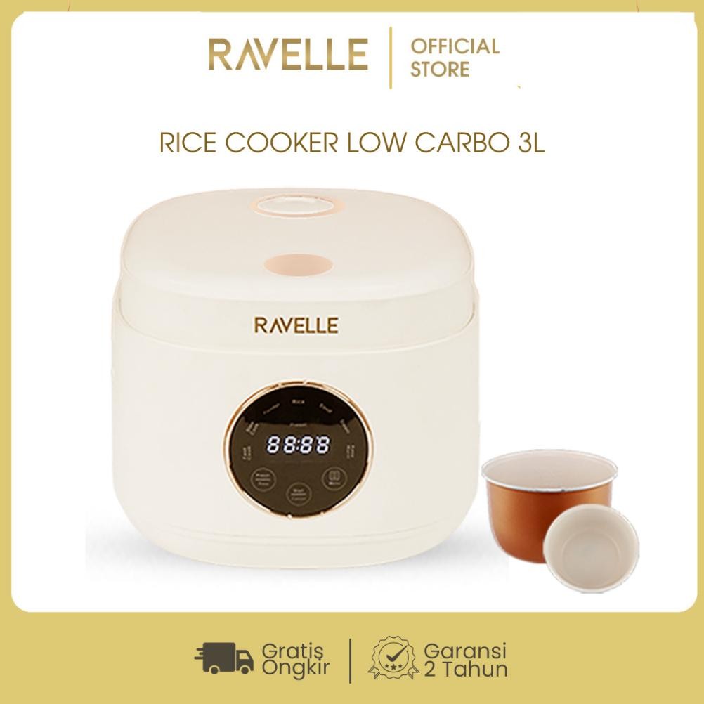 WAGI RAVELLE Digital Rice Cooker  Low Carbo 1.2 Liter Nasi (3 Liter) - Penanak Nasi - Low Watt