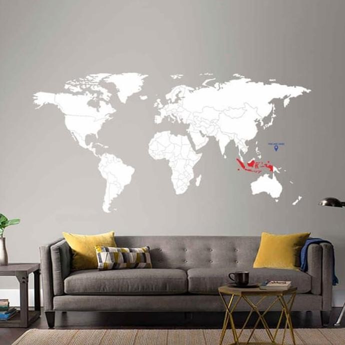 SALE STIKER DINDING PETA DUNIA UKURAN BESAR CUTTING STICKER WORLD MAP TRAVEL BIG SIZE