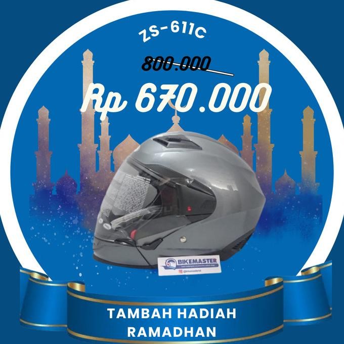 PROMO Ramadhan Helm Zeus ZS-611C Titanium Modular