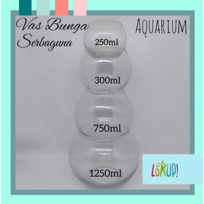 Vas Bunga Kaca bulat/Pot Tanaman Air Hidroponik Hias/tempat serbaguna