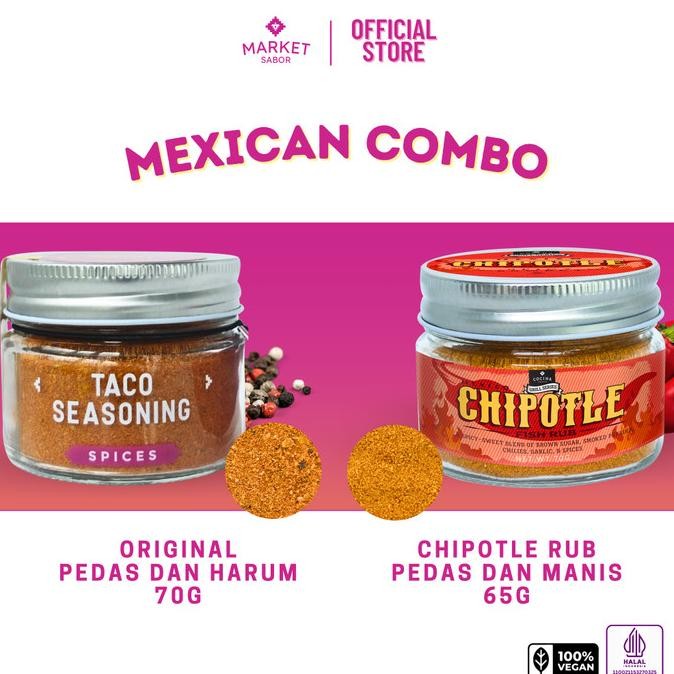 

Mexican Combo / Taco Seasoning & Chipotle Rub - Bumbu Masak