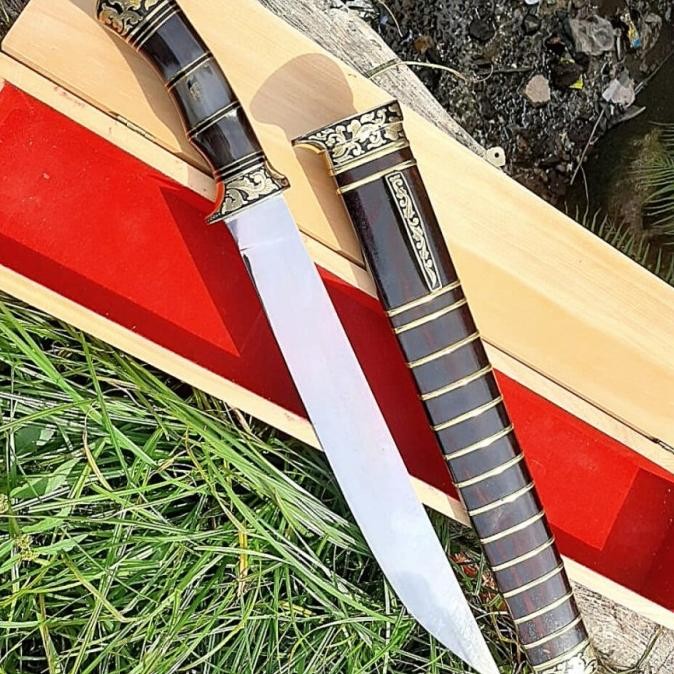 Golok Pisau Sembelih Baja Bohler K110 Super Tajam Handle Tanduk 35 Cm New Stok