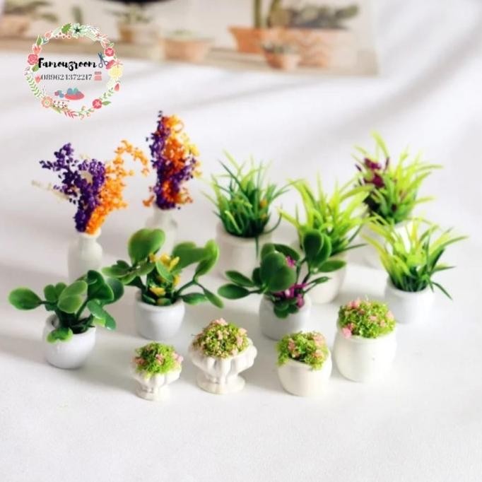 Miniatur Pot Bunga - Miniatur Tanaman Pot - Miniatur Hiasan Ornamen