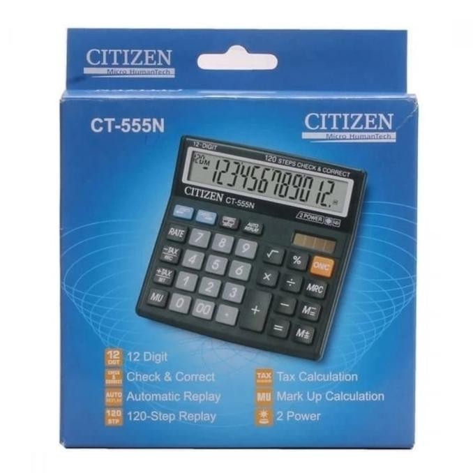 

et-98 EVY-510 KALKULATOR DESKTOP CITIZEN CT-555N / CALCULATOR 12 DIGIT CEK ULANG & KOREKSI Termurah Murah