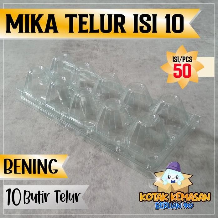 

Terlaris (50 Pcs) Mika Telur Ayam Isi 10 Mika Tray Telor Ayam Horn Telur Omega Mika Telur Isi 10