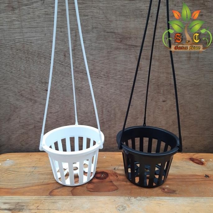 POT ANGGREK 12 CM WARNA HITAM | POT BUNGA PLASTIK | NETPOT ANGGREK