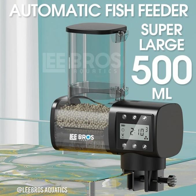 Fish Feeder 500Ml Display Feeder Ikan Otomatis Automatic Pet Feeder Tempat Makan Ikan Otomatis