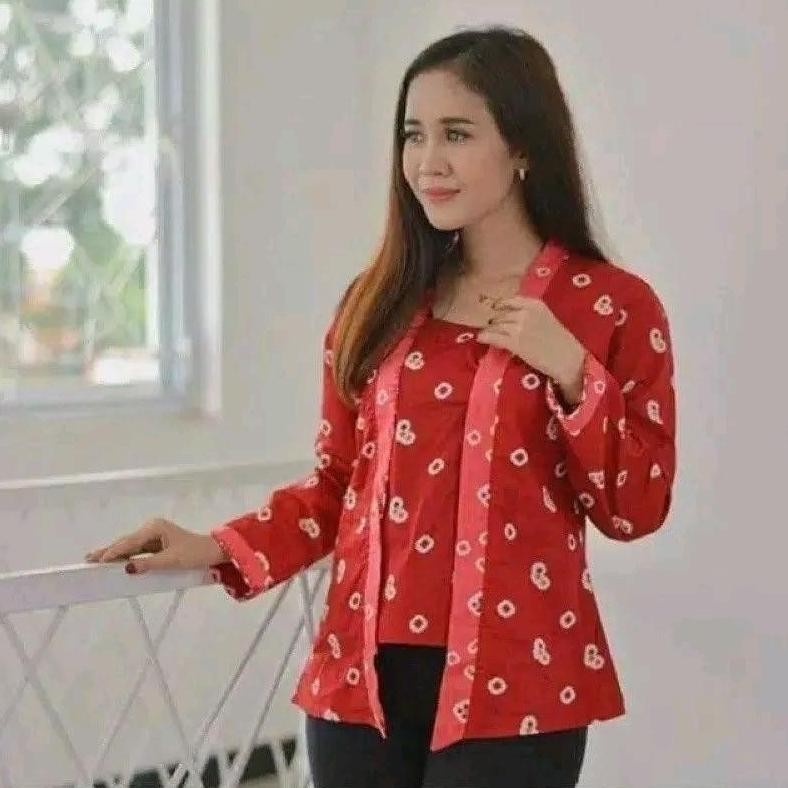 Batik Kebaya Kutubaru Jumputan Wanita Size Jumbo Solo Cod
