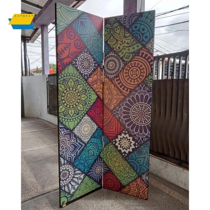 ready sketsel lipat partisi ruangan 2 daun pembatas ruang - glasstri
