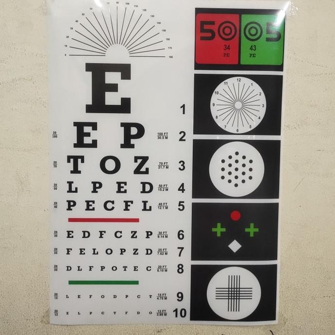 

TERMURAH - snellen chart huruf 6M/kertas film/tebal/mengkilat