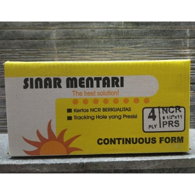 

NEW Continuous Form Sinar Mentari 4ply PRS Ukuran 9,5" x 11" : 2 Rangkap 4