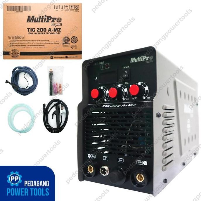Multipro Tig 200 A-Mz Mesin Las Listrik Argon Besi Stainless Travo Igbt Inverter 450 Watt New Stok
