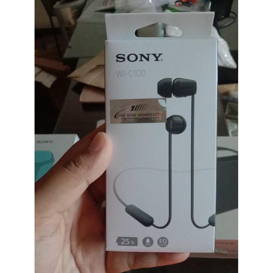 Grosir Sony Wi-C100 Wireless In-Ear Sport Earphone Headset Bluetooth Wic100